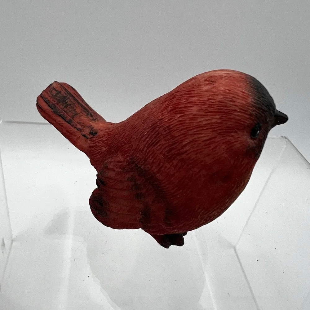 Red Bird Resin Figurine Spring Decor 1.5x2.5